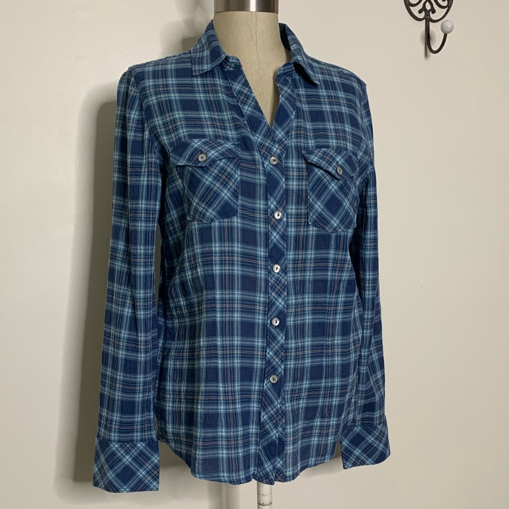 Legacy Falls Cotton Plaid Button Front Sz M